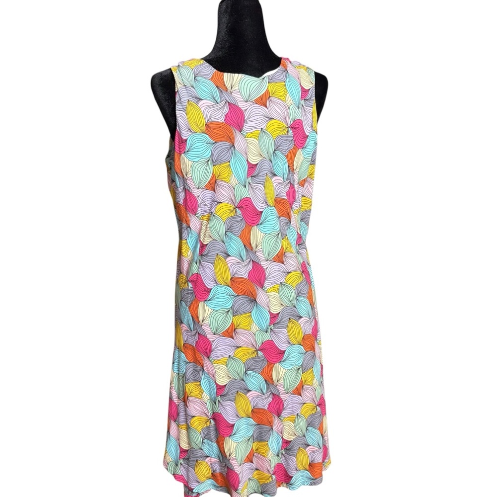 🔴Parsley & Sage Multicolor VNeck Sleeveless Asymmetrical Hem Shift Dress Large - Picture 8 of 12